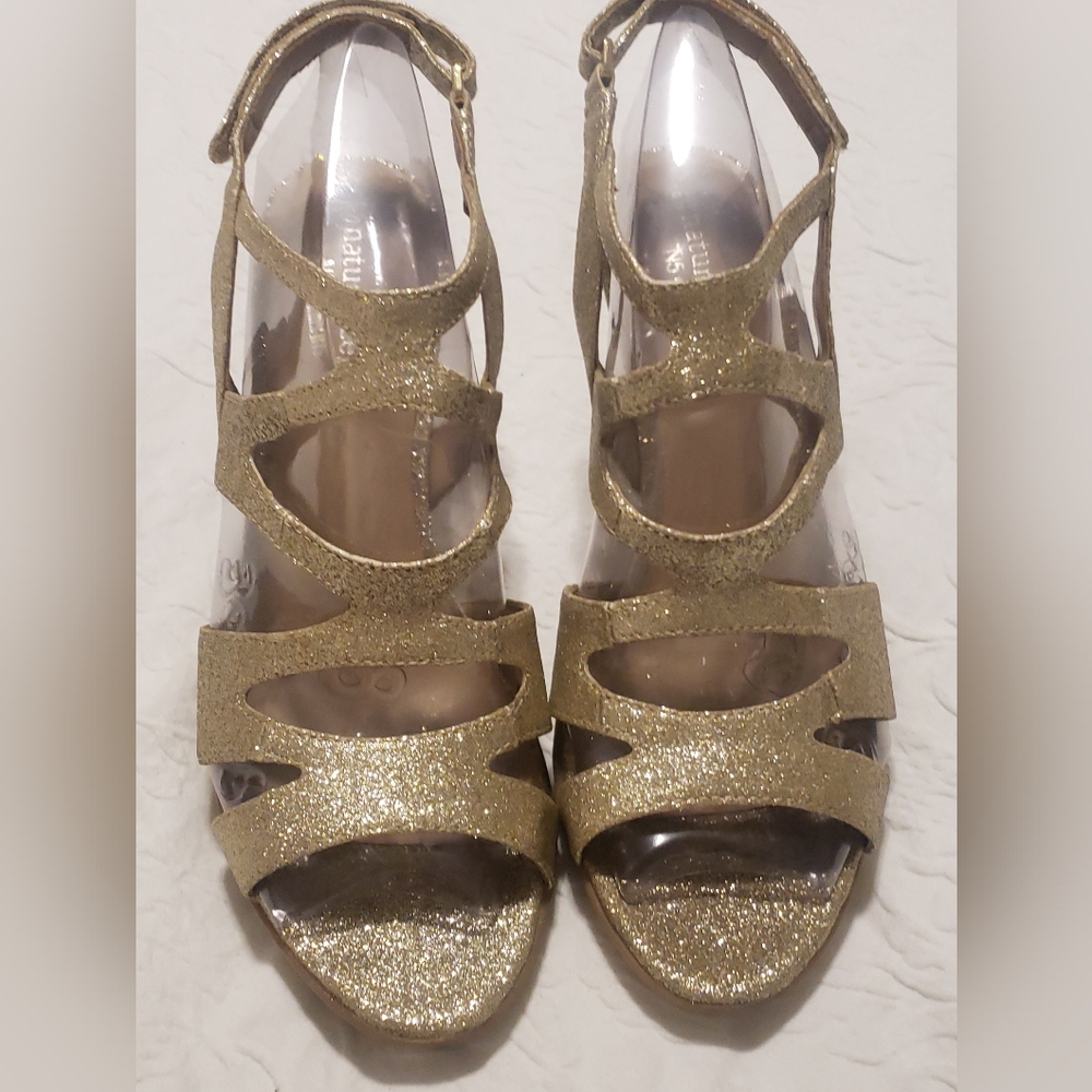 Naturalizer Gold Glitter Heels